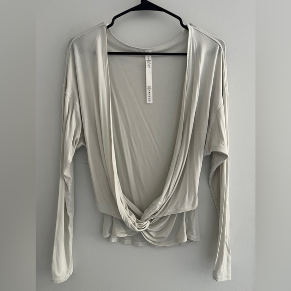 lululemon athletica Tops - Lululemon Light Green Open Front Knot Long Sleeve T-Shirt